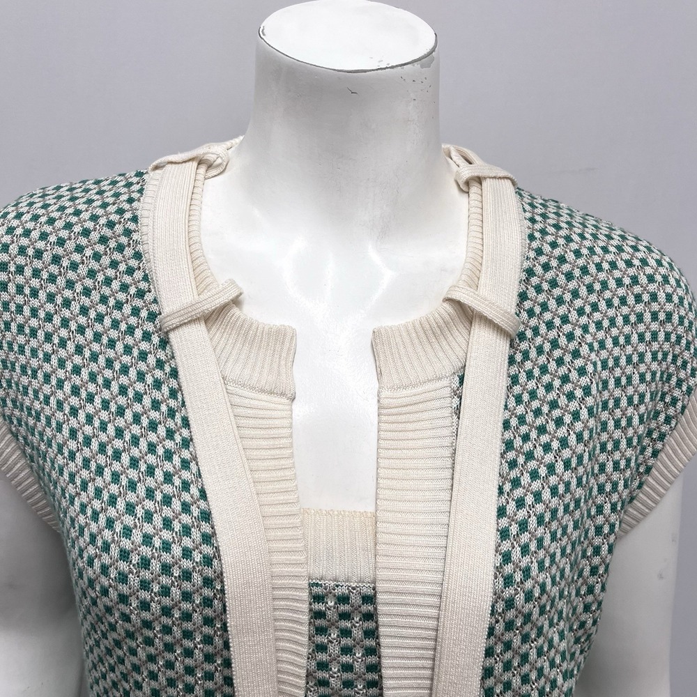 Luca Luca Silk & Cashmere Cardigan &‎ Top Set Green Khaki Beige Taupe L XL - Picture 8 of 9